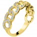 Χρυσό δαχτυλίδι Κ14 με σχέδιο αλυσίδα